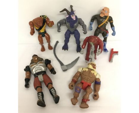 6 x original 1980's LJN, Telepix, Thundercats action figures. Comprising: Grune the Destroyer, Jackalman (with shoulder plate