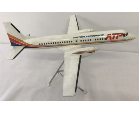 A boxed British Aerospace ATP model airliner, complete with stand, by Space Models Ltd. 1:72 scale.