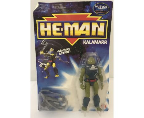 A 1990 Mattel blister packed unopened He-Man Kalamarr Action figure. Masters of the Universe evil mutant Moron &amp; goon squ