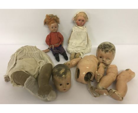 A&nbsp;collection of vintage dolls to include composition. All dolls in need of repair.
