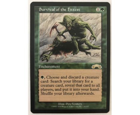 "Survival of the Fittest" Magic the Gathering Trading Card - Exodus Set. 1998 MtG.