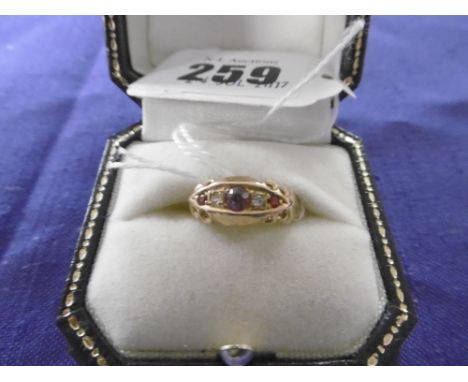 18ct GOLD RUBY AND DIAMOND RING, CHESTER, HM 1918