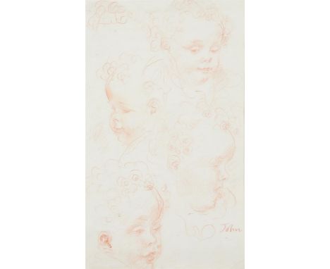 λ AUGUSTUS JOHN (BRITISH 1878-1961)STUDIES OF A BABY'S HEADRed chalkSigned (lower right)41.5 x 25.5cm (16¼ x 10 in.)Provenanc