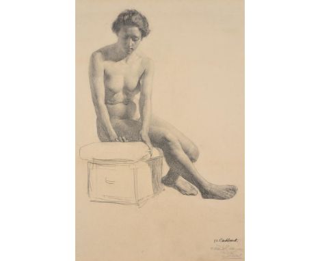 λ GERALD LESLIE BROCKHURST (BRITISH 1890-1978)SEATED FEMALE NUDEPencilSigned, dated May 12 -1910- and indistinctly inscribed 