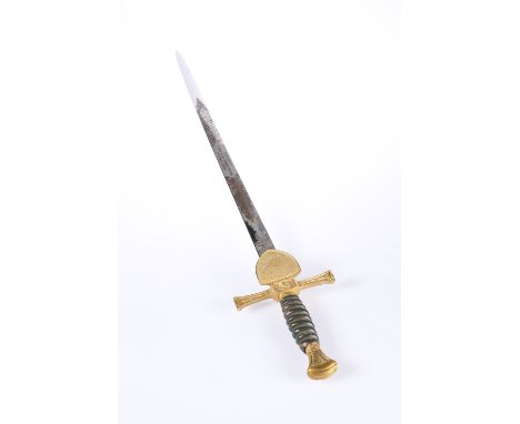 AN ELIZABETH II PRESENTATION SWORD BY WILKINSON SWORDS, the double edge steel blade etched with presentation inscription BRYA