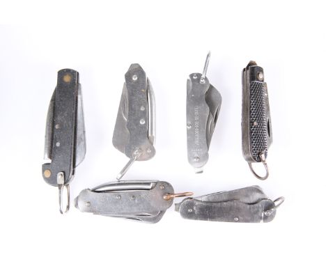 SEVEN BRITISH ARMY KNIVES, some signed.