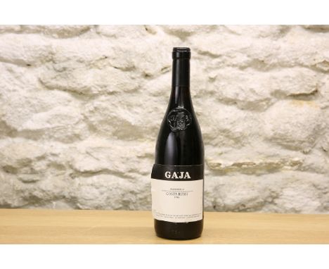 1 BOTTLE GAJA ESTATE COSTA RUSSI BARBARESCO VINTAGE 1986 (2 cms), Bottle No. 6316 – minor scuff damage to This lot is cellare