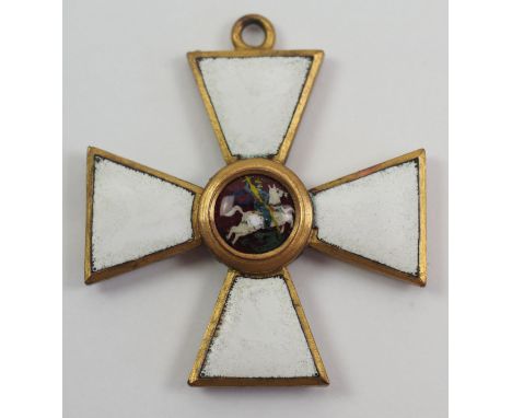 Russland: St. Georgs Orden, 4. Klasse. Bronze vergoldet, teilweise emailliert, Medaillons mit feiner Emailemalerei.Zustand: I