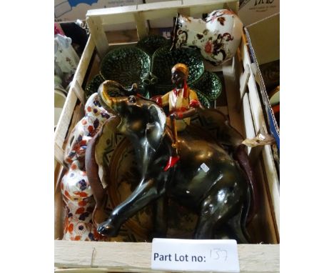 Three boxes of decorative china and glass to include: Royal Worcester, Masons and others.