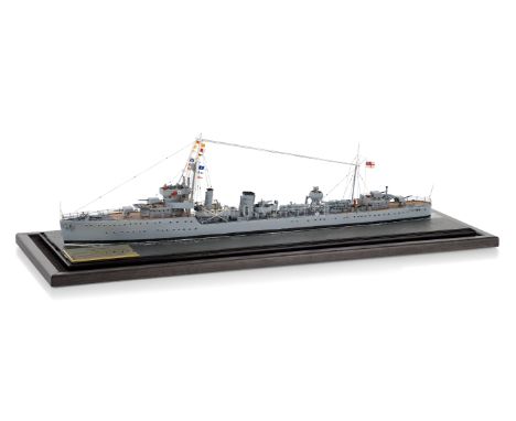 A WELL-PRESENTED AND DETAILED 1:192 SCALE WATERLINE MODEL OF THE 'V' CLASS DESTROYER H.M.S. VIDETTE [1918]with 18in. laminate