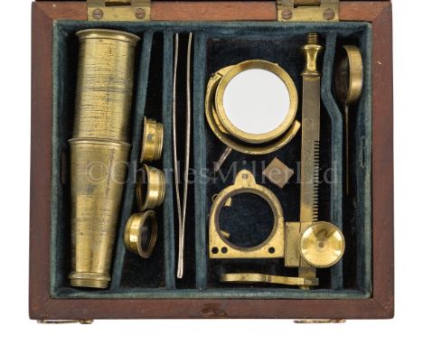 A BOTANIST'S MICROSCOPE BY BATE, LONDON, CIRCA 1820of typical form, signed on the rack-and-pinion mounting post Bate, London,