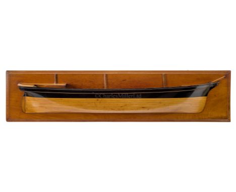 A BUILDER'S HALF-MODEL OF THE IRON SHIP ANONYMA, CIRCA 1863with 48in. hull carved from half-inch laminated yellow pine with e