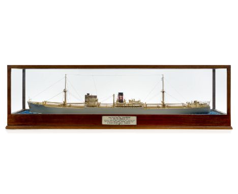 A FINE BUILDER'S WATERLINE MODEL FOR THE M.V. CHULMLEIGH BUILT FOR THE ATLANTIC SHIPPING &amp; TRADING CO. (TATEM SHIPPING LT