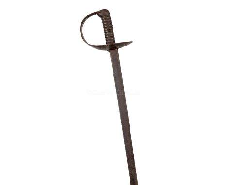 AN 1845 PATTERN CUTLASS FOR THE ROYAL NAVY with 25½in. straight steel blade impressed 10/81 and with government broad arrow a