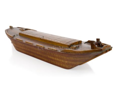 A FINELY CONSTRUCTED MODEL FOR A THAMES TIMBER BARGE LYDIA, CIRCA 1888constructed as in working practice, in contrasting wood