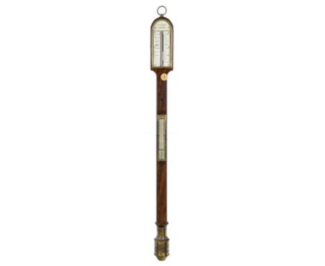 Ø A MARINE BAROMETER BY J.T. BARRY, CARDIFF, CIRCA 1860the ivory scale signed as per title with single adjustable scale, inse