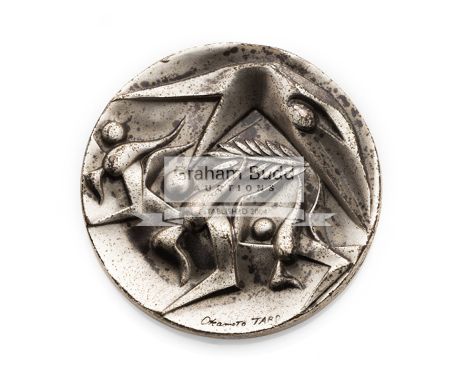 The rarer smaller-sized silvered-copper Tokyo 1964 Olympic Games participation medal as awarded to the flag bearers at the Op