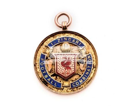 9ct. gold & enamel I Zingari Football Combination winner's medal awarded to D. Black of Marine F.C. in 1919-20