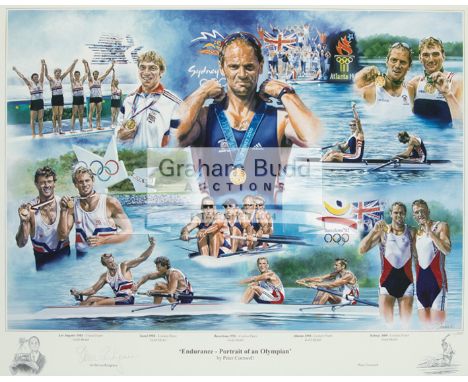 Steve Redgrave signed limited edition print,signed in pencil to the lower margin, artwork by Peter Cornwell and titled ENDURA