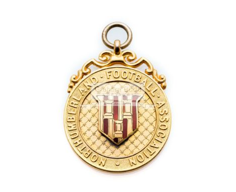 Northumberland Senior Cup winner's medal 1910-11 awarded to a Newcastle United 'A' team player,9ct. gold & enamel, inscribed 