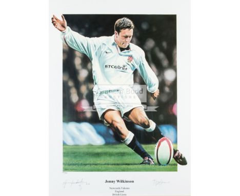 Jonny Wilkinson signed limited edition print,signed in pencil to the lower margin, additionally signed by the artist Robert H