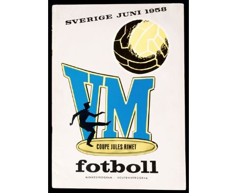 World Cup and other FIFA tournament programmes,comprising a 1958 World Cup tournament programme, post-tournament reprint with