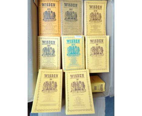 A post-war collection of John Wisden's Cricketers' Almanacks 1946 to 2016,unbroken run, softbacks, mostly good conditionnot i