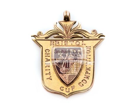 Bristol Charity Cup winner's medal awarded to A. Thomas of Bristol Rovers FC in season 1919-20,9ct. gold & enamel, inscribed 