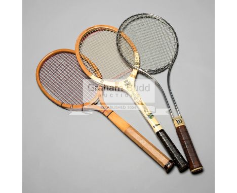 Wilson 'Don Budge' portrait 'Ghost' racquet,sold together with a Wright & Ditson 'Big Bill Tilden' racquet with open throat c