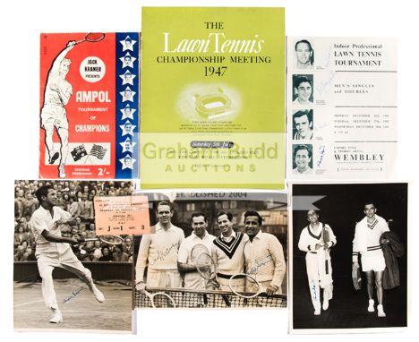 An interesting collection relating to 1947 Wimbledon champion Jack Kramer, who later became the leading promoter of professio