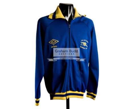 Arsenal 1979 F.A. Cup Final track suit top,by Umbro, blue & yellow, inscribed around cannon crest F.A. CUP FINAL, WEMBLEY 197