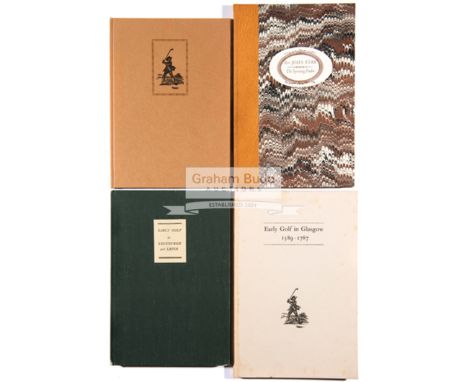 Four scarce author-signed limited edition books on Scottish Golfing history by David Hamilton,Comprising Early Golf at Edinbu