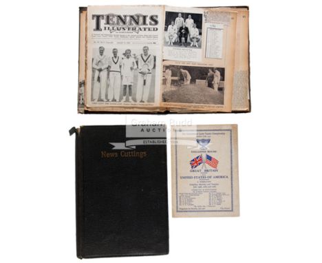Two press cuttings albums from the archive of the tennis player Raymond Tuckey covering his career in the 1920s/30s,an intere