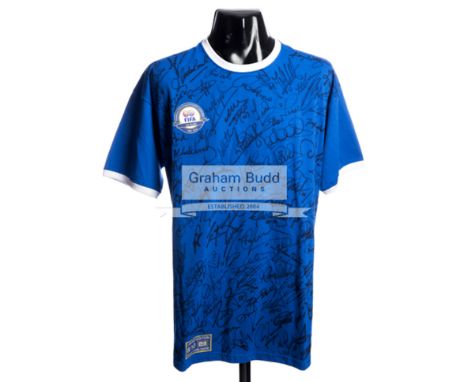 FIFA Centenary 1904-2004 limited edition jersey signed by the top 125 players in the world,sold with a COA issued by Monte Ca