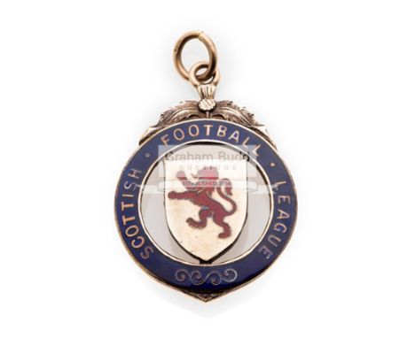 Scottish Football League Cup runners-up medal awarded to a Third Lanark FC player in season 1959-60,9ct. gold & enamel, inscr