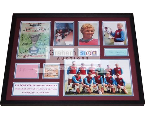 West Ham United 1965 European Cup Winners' Cup autographed display,featuring an original Final Programme signed by Jim Stande