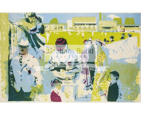 Edwin La Dell poster "MCC at Lord's" published in 1951 by School Prints Limited for decoration in Schools,chromolithograph, 4