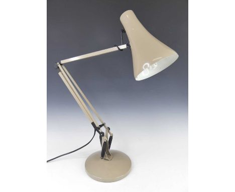 Herbert Terry - a mid-20th century grey painted metal anglepoise lamp, having typical adjustable rotating action, with remova