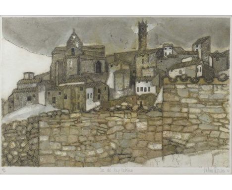 Valerie Thornton (1931-1991) - Sos del Rey Católico, etching and aquatint, signed, dated '81 and numbered '43/60' in pencil t