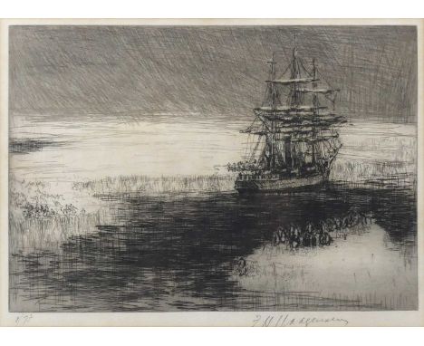 Frederick Hans Haagensen (Norwegian 1877-1943) - City of New York at the Ice Barrier, Antarctic, Commander Byrd's Expedition,