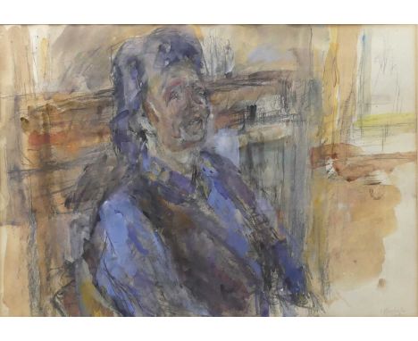 Christopher Pemberton (1923-2010) - Portrait of a lady, mixed media on paper, signed and dated '1998' lower right, 40.5 x 57.