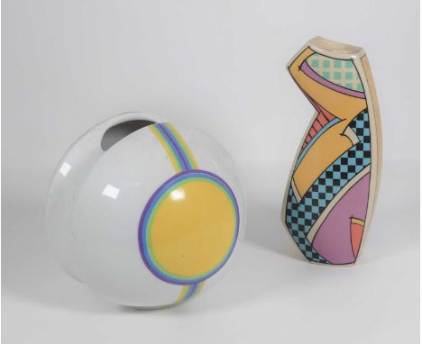 Dorothy Hafner (b.1952) for Rosenthal, a Flash series candlestick, printed mark to the underside, h.20cm, together with a Kra