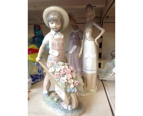 THREE LLADRO FIGURES, MAX. 29CM     F4