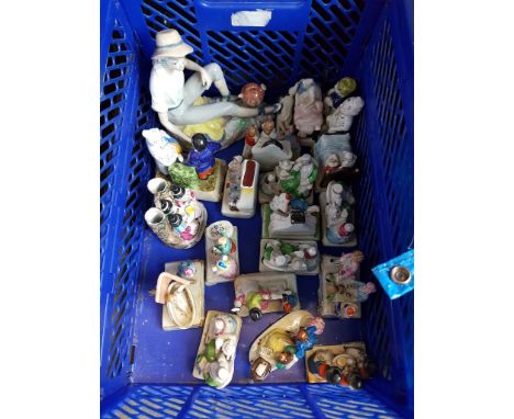 BOX OF MODEL POTTERY FIGURES