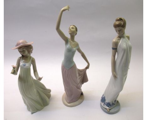 Three boxed Nao figures of ladies, ' Gentle Breeze ', ' The Dance is Over ' and ' Elegance ' 