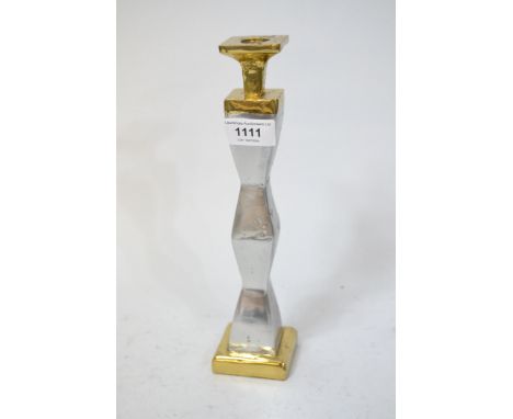 David Marshall bimetal Brutalist style candlestick, 27cm high 