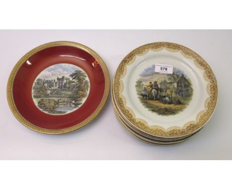 Group of twelve various Prattware circular pottery plates 