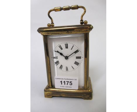 Early 20th Century French gilt brass carriage clock 