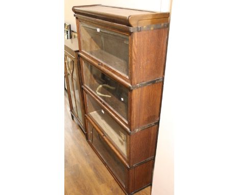 Pair of Globe Wernicke oak two section bookcases (minus bases)in good condition, no woodworm, need a clean 