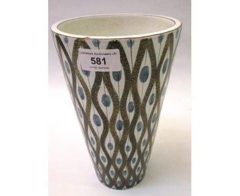 Stig Lindberg for Gustavsberg Sweden, mid 20th Century flared pottery vase, 22.5cm high (with small chip to rim) 